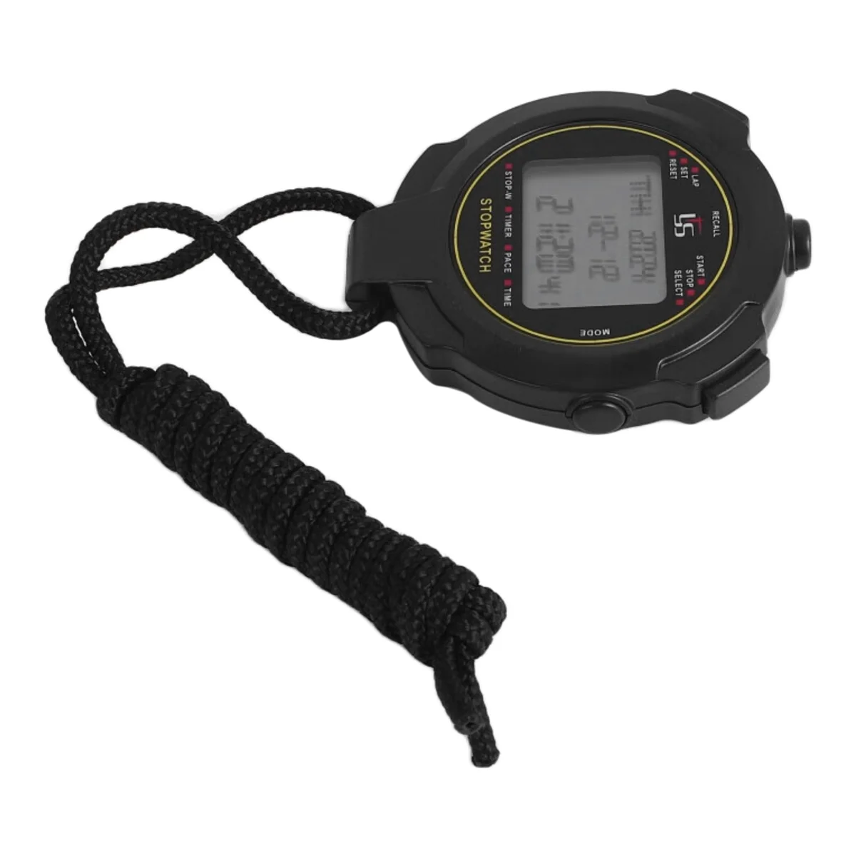 AA91 Digital Sports Stopwatch, 10Lap /Split Memory Stopwatch Count Down Timer, Large Display Waterproof 12/24 Hour Clock