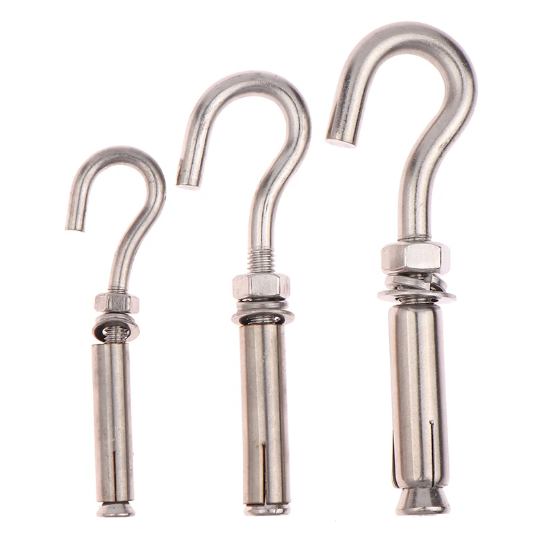 2 個 M6/M8/M10/M12 ステンレス鋼拡張フックコンクリート壁アンカーボルトカップクローズドスプリング開口スリーブファスナーハードウェア