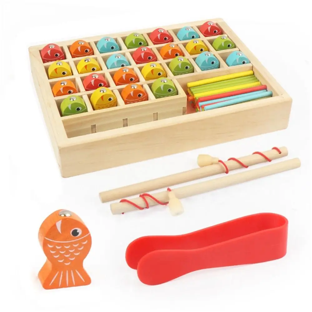 Met genummerd houten magnetisch visspel Vroeg onderwijs Interactief bijpassend bordspel Montessori-leerspel