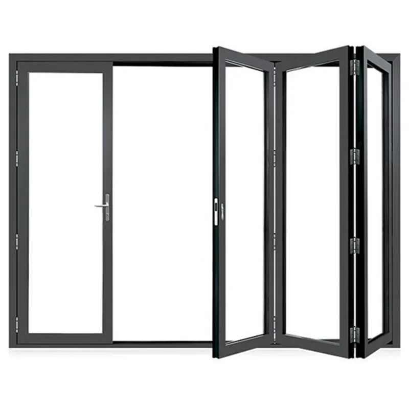 Customized Waterproof Exterior Aluminum Glass Bifold Patio Sliding Bi Folding Door