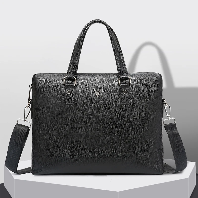 رجال الأعمال حقيبة جلدية حقيبة ملف الكمبيوتر حزمة الكتف حقيبة ساعي حقائب الكمبيوتر المحمول عالية الجودة maletin bolsas