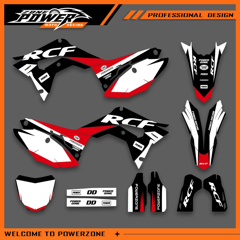 

Powerzone For Honda CRF250 CRF250R 2018 2019 2020 2021 Sticker Graphics Background Decals For CRF450 CRF450R 2017 2018 2019 2020