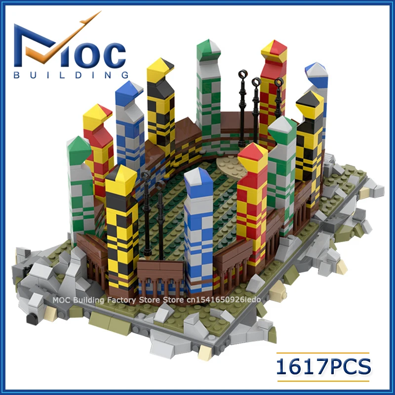 

Горячие строительные блоки MOC, классическая серия фильмов, сцена, волшебная школа, спортивное место, модель архитектуры, сделай сам, сборка, кирпичи, игрушки, подарки