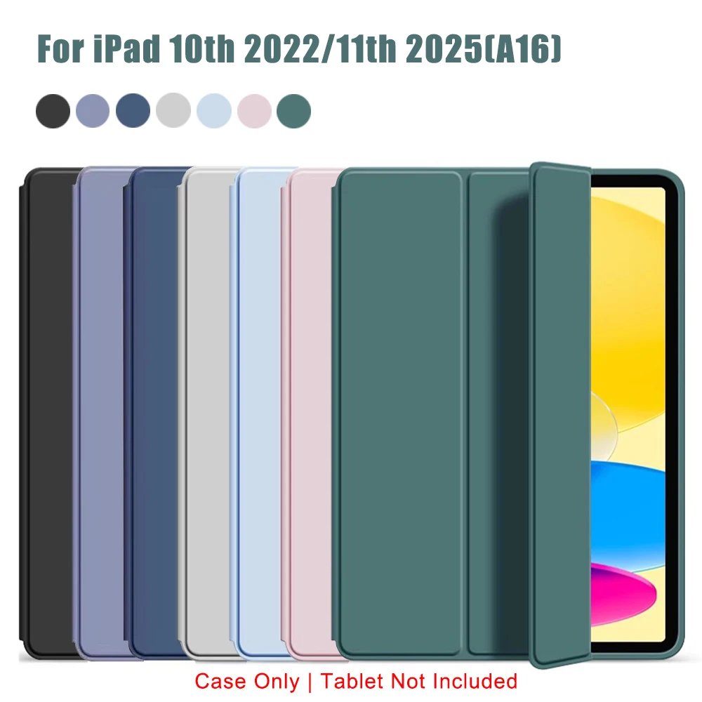 

Tri-fold Flip Case For iPad 10th 11th Gen A16 11'' 10.9'' 2025 2022 A3356 A2757 A2777 Magnetic Stand PU Leather Protective Cover