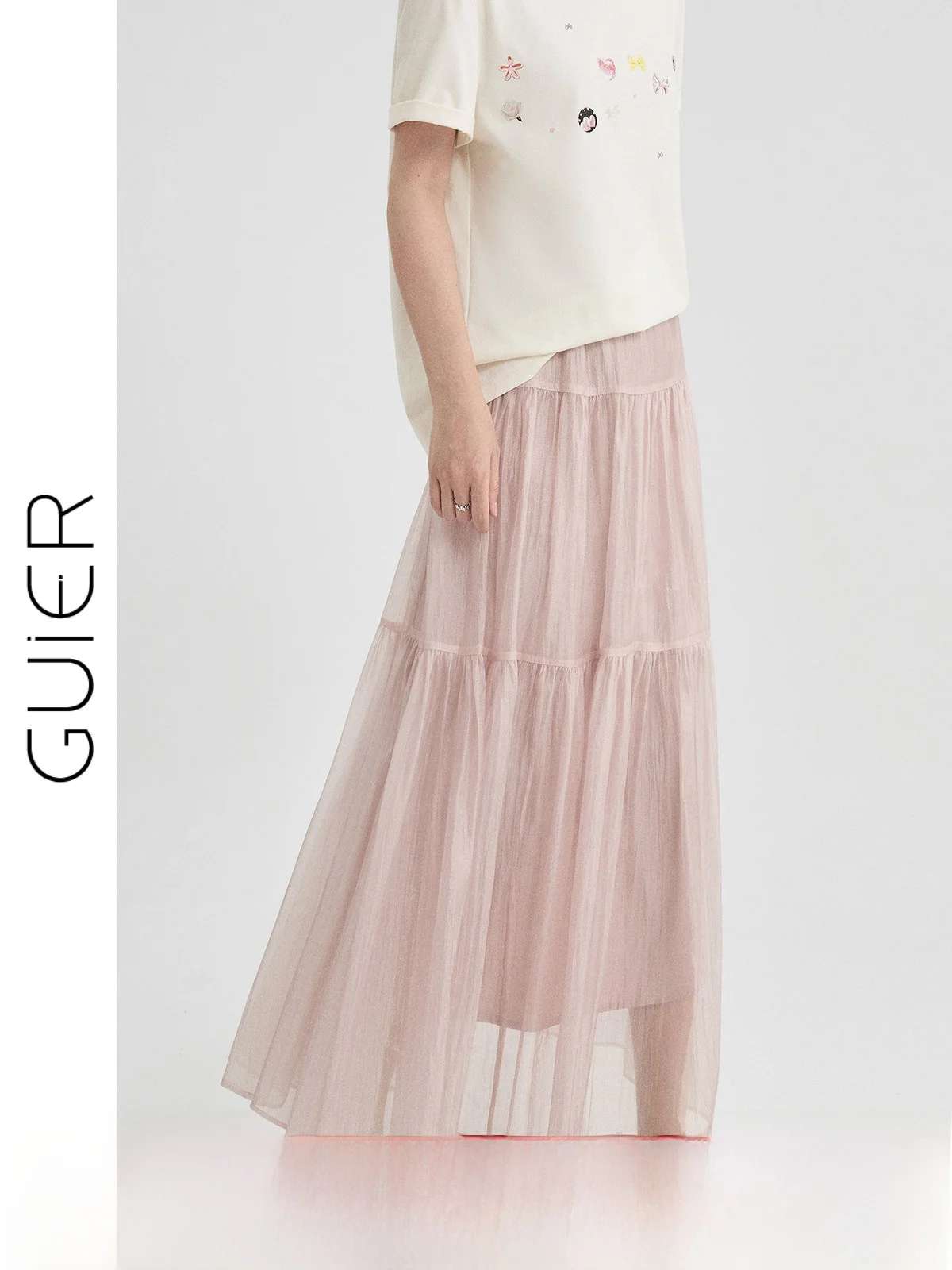 

Розовая женская летняя юбка А-силуэта с высокой талией, драпировкой и оригинальным дизайном, элегантная, премиум-класса