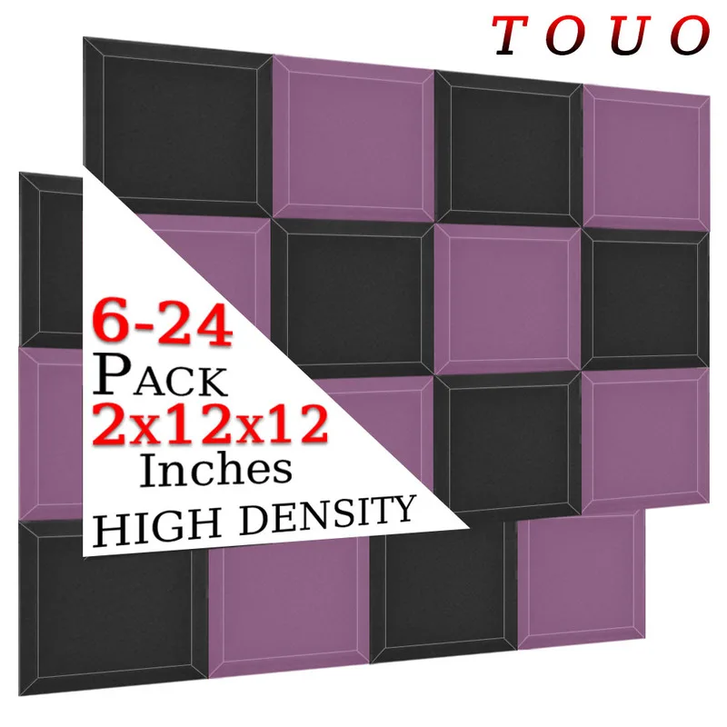 

TOUO 6/12/24 Pcs Soundproof Foam Wall Soundproofing Panel High Density Acoustic Foam Studio Acoustic Treatment Home Decoration