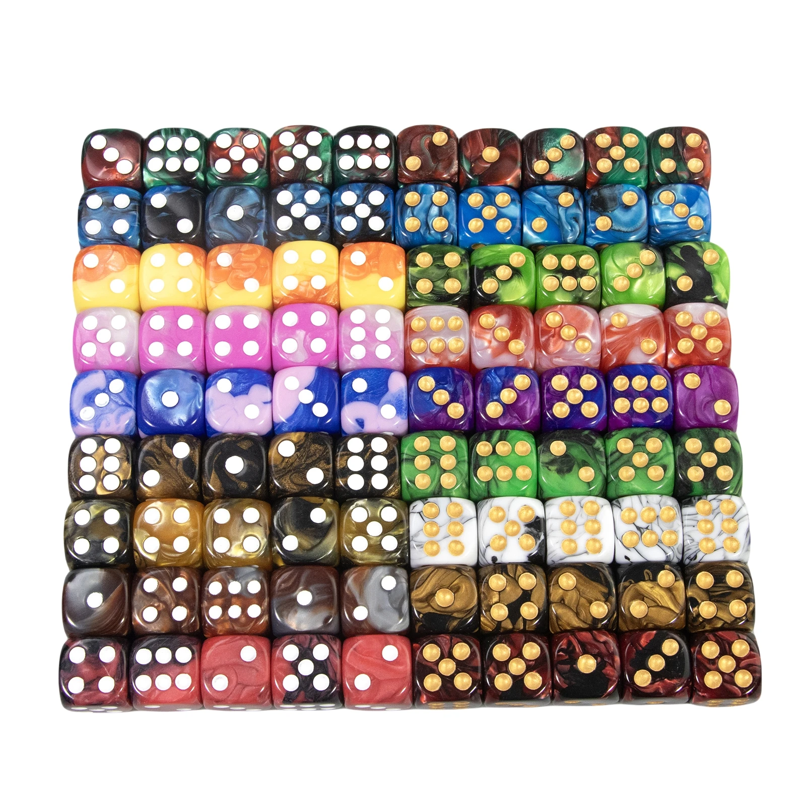 Kostki 16mm z zaokrąglonymi rogami, 5 sztuk, mieszane kolory, kostka D6 do gier planszowych, D&D, RPG, pokera. — zdjęcie 2