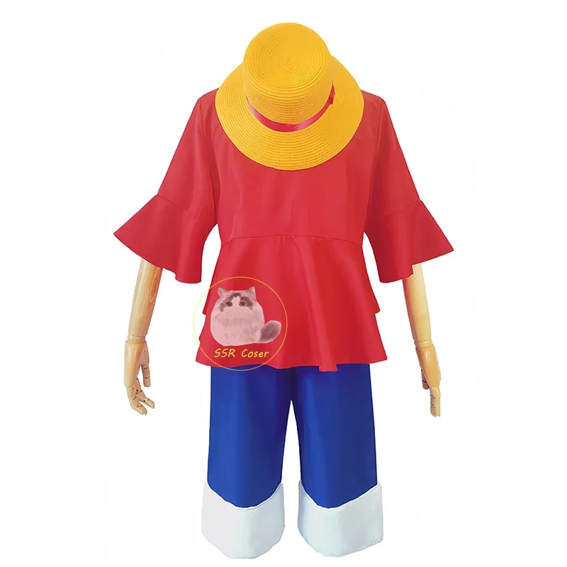 Bear House Monkey D Аниме 111PIECE Косплей Луффи Красные Белые Костюмы Шляпа Хэллоуин Карнавальные Костюмы для A2025 PPT01..