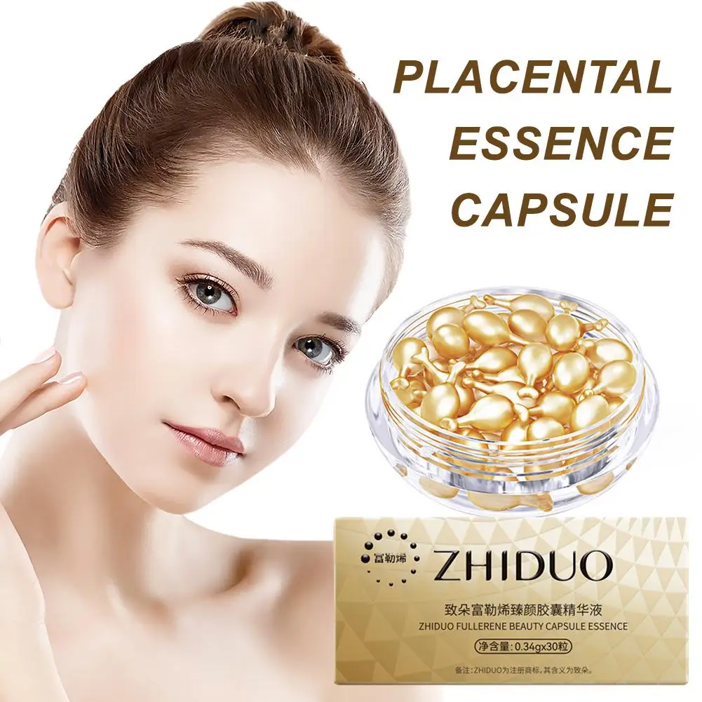 

Korean Cosmeti Collagen Facial Capsules Fullerene Placenta Skin Capsules Serum Moisturizing Rejuvenation Facial Whitening D8M0