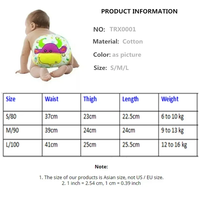 어린이 재사용 가능한 아기 기저귀 속옷, 통기성 훈련 바지, 6-16kg 세트 추적 가능, 로트당 5 개