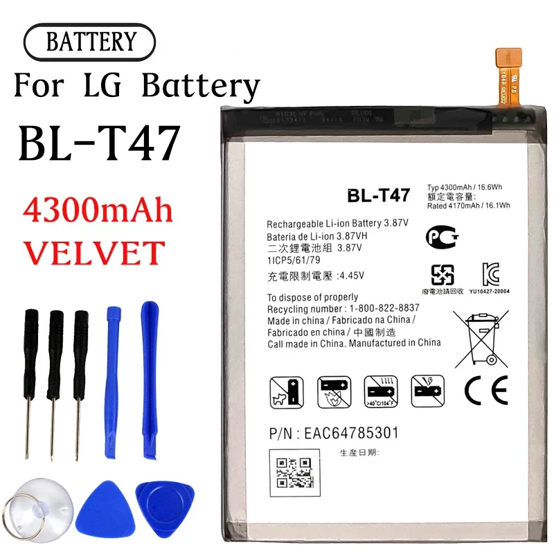 BL-T47 T47 Battery for LG Velvet LMG900TM Velvet 5G G9 Repair Part high capacity Capacity Mobile Phone Batteries Bateria