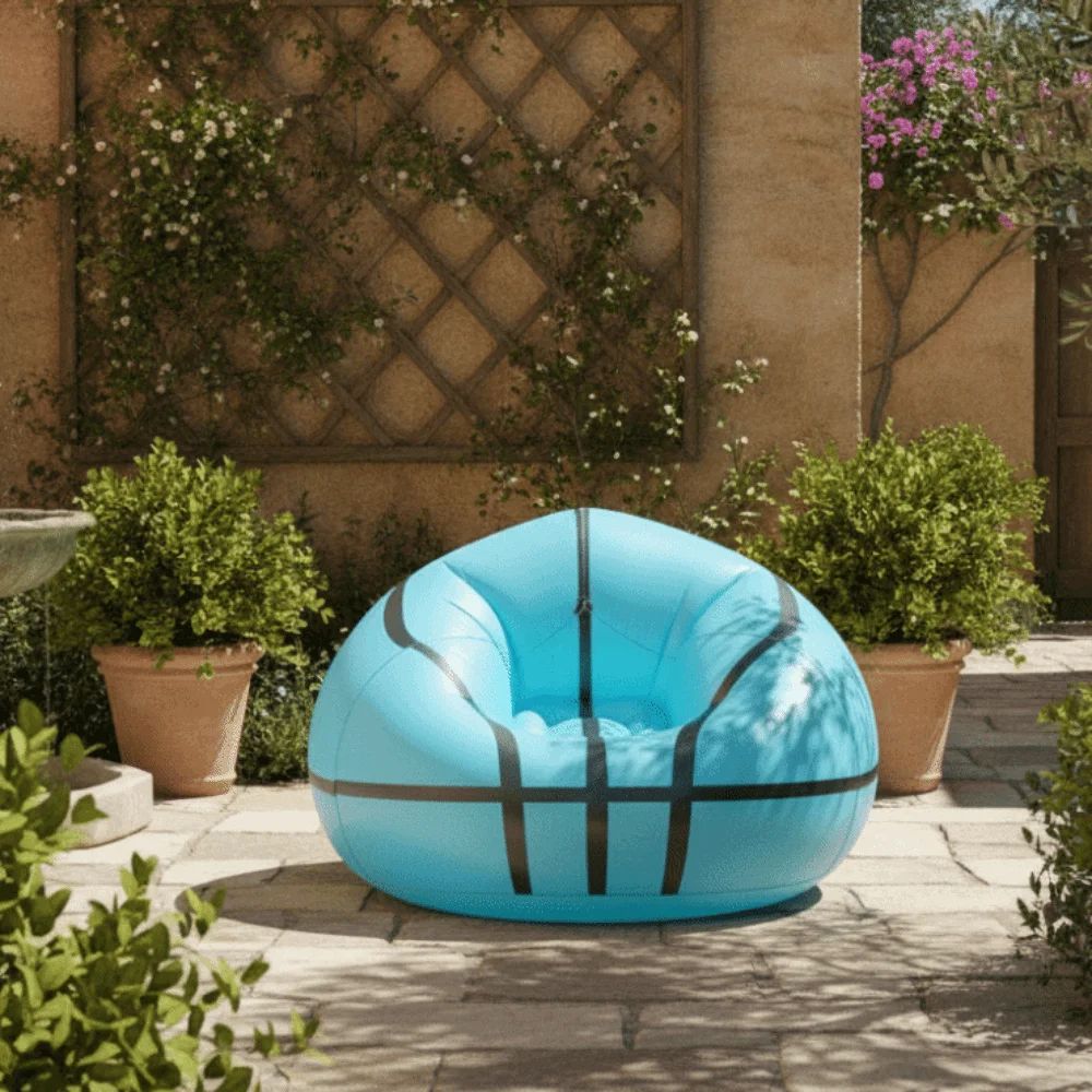 Space Saving Inflatable Basketball Bean Bag Sofa Thickened with Air Pump Basketball Lazy Sofa Highly Elastic Soft