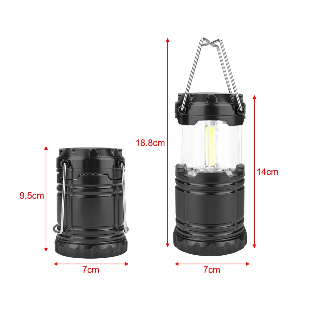 COB LED Lantern Mini Lighting Camping Lamp Outdoor Tent Light Portable Emergency Flashlight Powered By 3*AAA Battery Torch