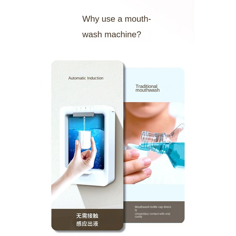 Automatic Mouthwash Dispenser For Bathroom, USB 3 Dispensing Levels, 500Ml Smart Touchless Mouthwash Dispenser