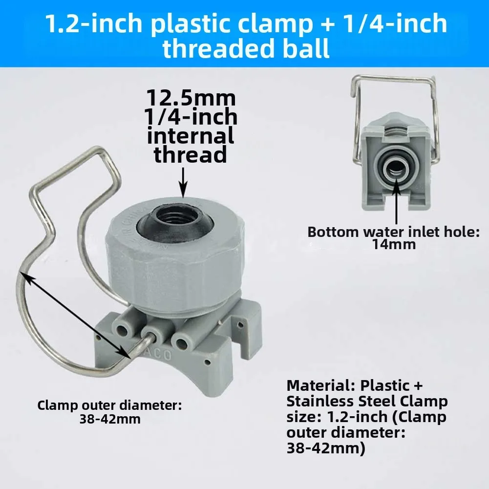 1/4 Inch Adjustable Ball Clamp Clip Nozzle 4Pcs for Watering Irrigation Cleaning Vegetables Fruits and Applications