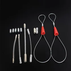 Flexible Fish Tape Leader Replacement Leader Wire Cable Puller with Roller for 4mm 5mm 6mm Fish Tape Wire Puller