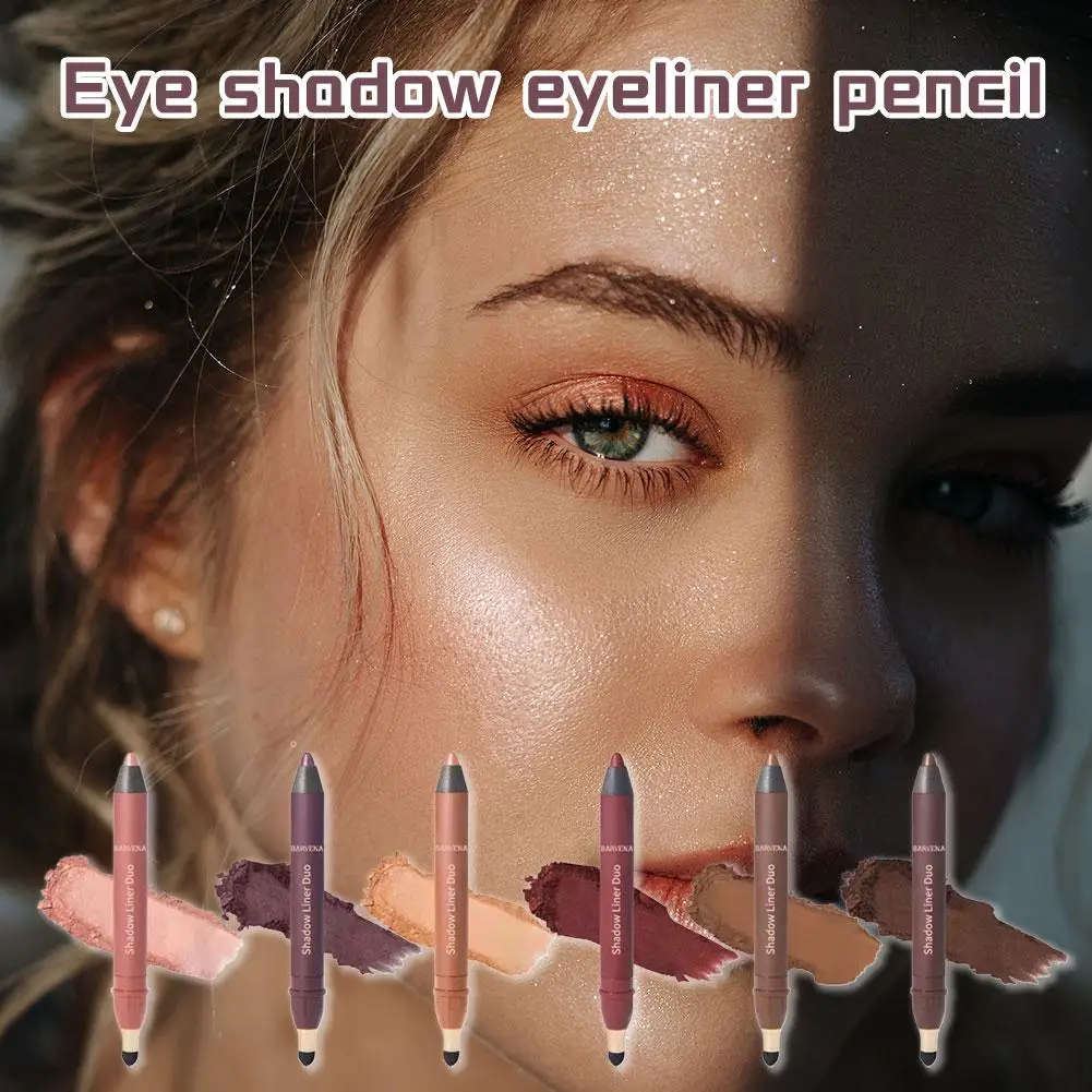 2025 Cień do powiek i eyeliner 2 w 1 Wodoodporny, odporny na rozmazywanie, gładki eyeliner Naturalny kolor Dwa w jednym eyeliner i cień do powiek w pisaku