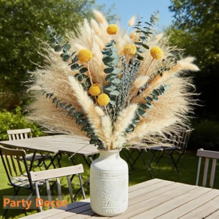 Dried Pampas Grass Bouquet Boho Pampas Grass Decor for Home, Vase Fillers and Wedding — Natural Dried Flowers, Tall Pampas Gras view 6