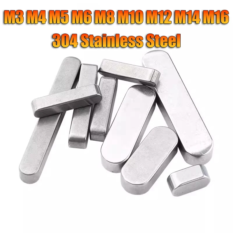 Parallel Key M3 M4 M5 M6 M8 M10 M12 M14 M16 304 Stainless Steel A2 Round Ended Drive Shaft Flat Keyway Pin Length 6-120mm