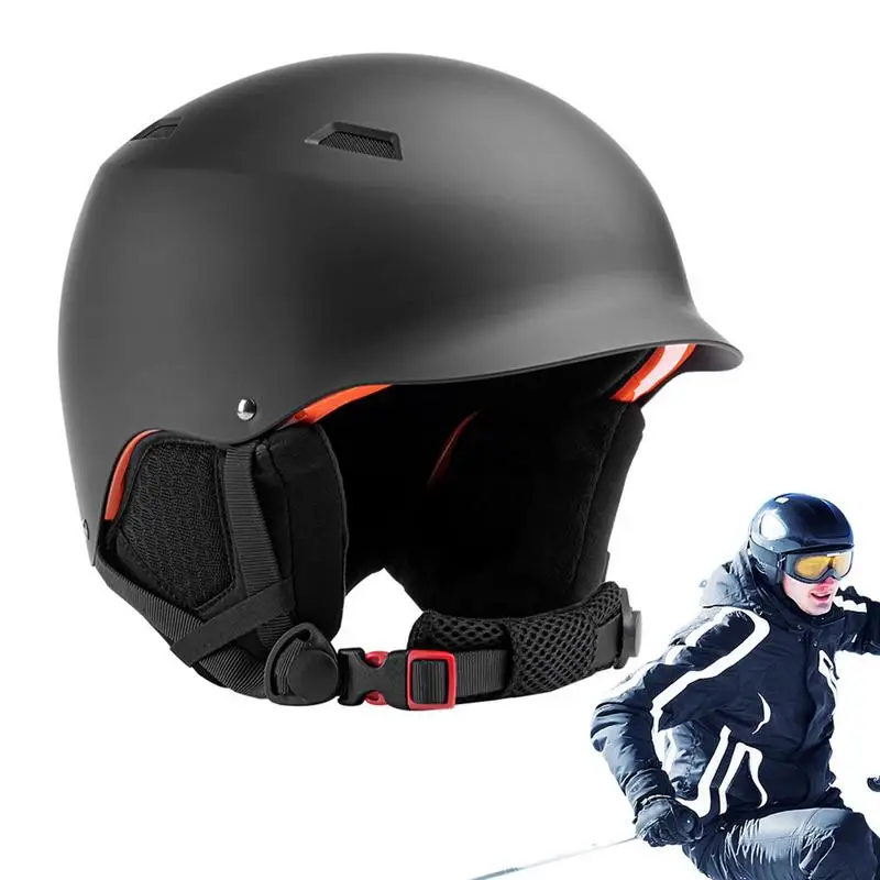 Snowboard Hat With Ear Flaps Shockproof Adult Headpiece For Skating Windproof Shock Absorbing Removable Ear Pad Hat For Snow