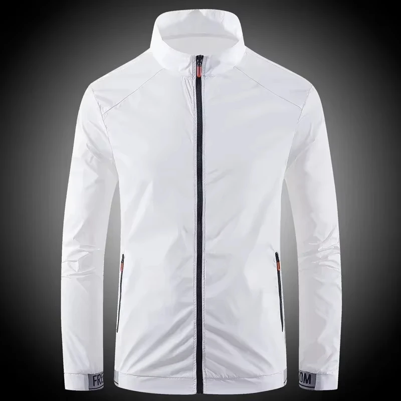 Men's UPF 50+ Sun Protection Jacket - Lightweight Windbreaker with Stand Collar Breathable & Packable for Hiking Running Travel