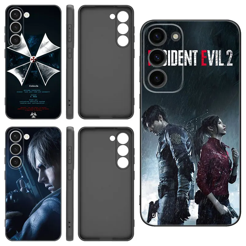 E-Evils Game R-Resident Black Silicone Phone Case For Samsung Galaxy S20 S21 S23 S24 FE S22 Ultra S8 S9 S10 Plus