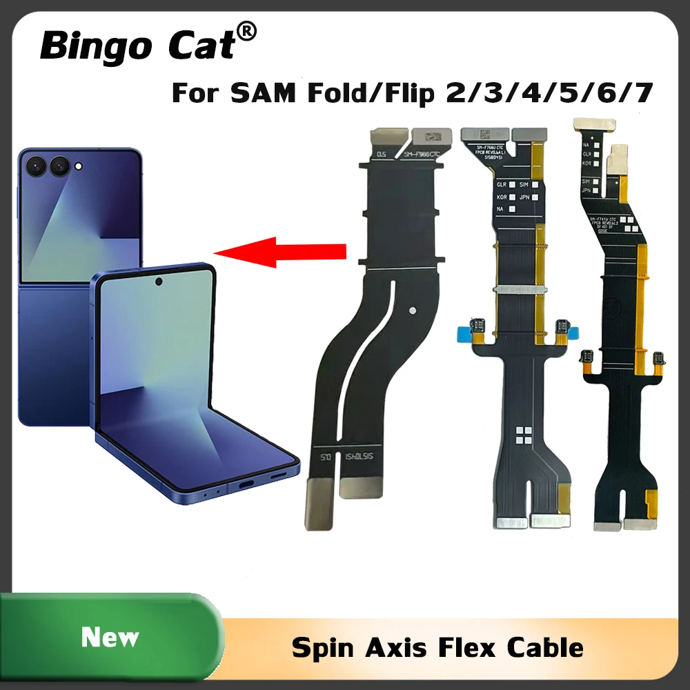 Nuevo Cable Flexible Conector de Pantalla LCD para Placa Base Spin Axis Flex para Samsung Z Flip 6 7 3 4 5 F741 F766 F711 F721 F731 Repuesto