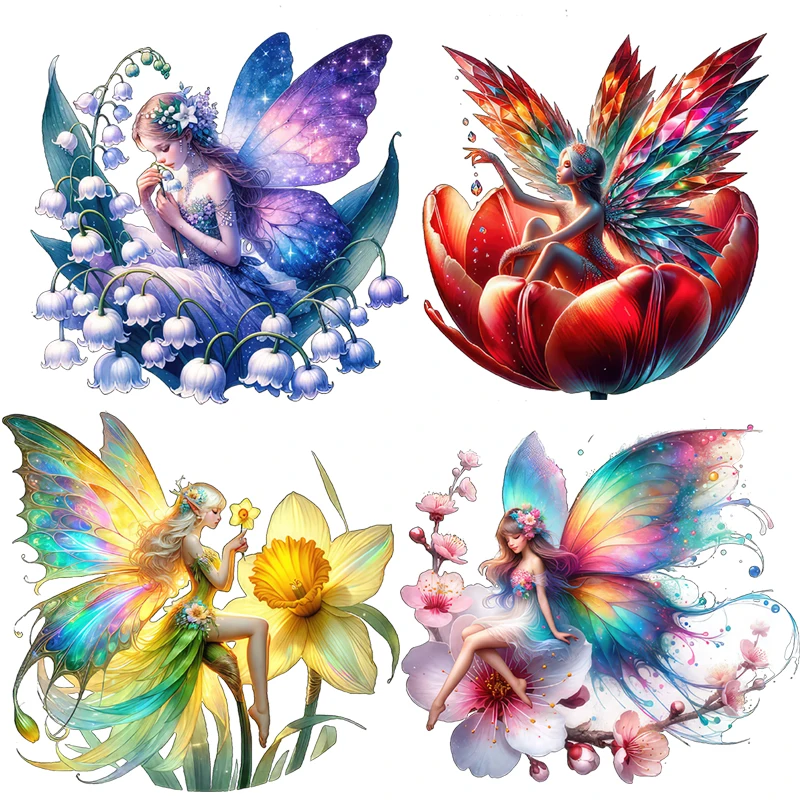 Three Ratels QA49 beautiful colored flower elf art wall stickers for home decoration lovely car body decals