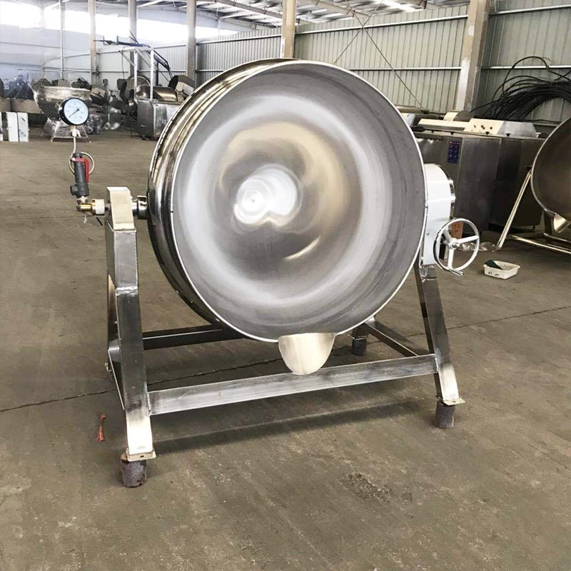 Commercial Intelligence Automatic Stir Fry Machine 200l 400l Steam Heated Tilting Jacketed Cooking Kettle With Agitator