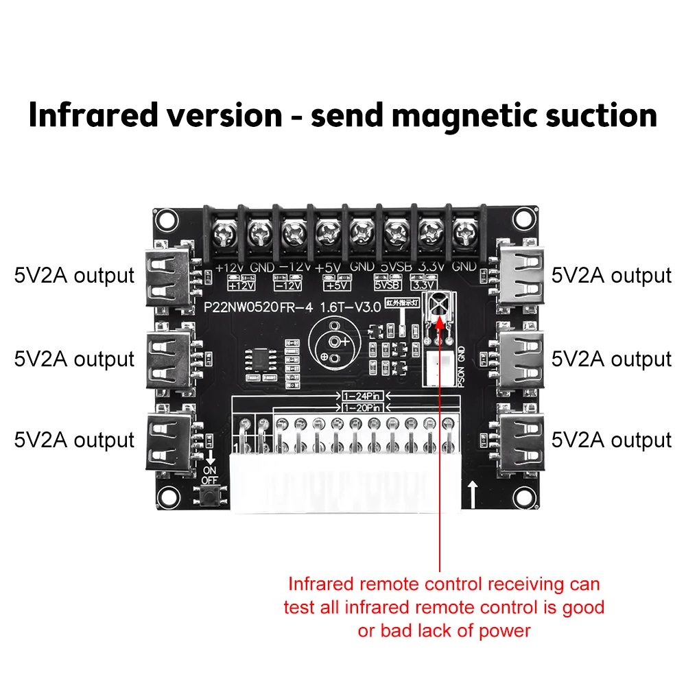 5V 2A USB akumulator zasilacz do komputera stacjonarnego płytka przyłączeniowa zasilanie zasilacz Test moduł zasilania moduł gniazdka