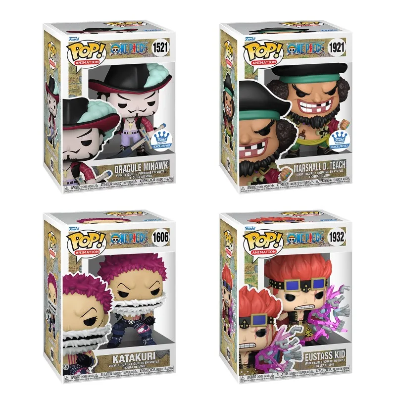 Funko Pop Original One Piece Shanks Barbanegra Kidd Figuras de Moda Decoraciones de Habitación Regalos de Cumpleaños para Niños Regalos de Navidad