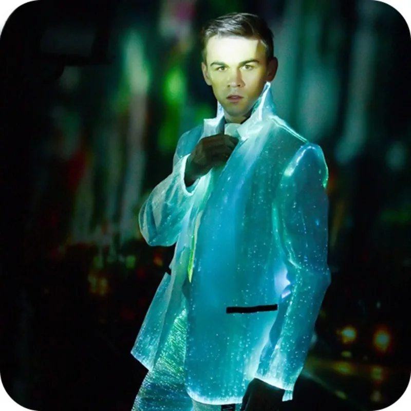 light up led luminous jacket mens designer party stage wear heavy mens suits blazer