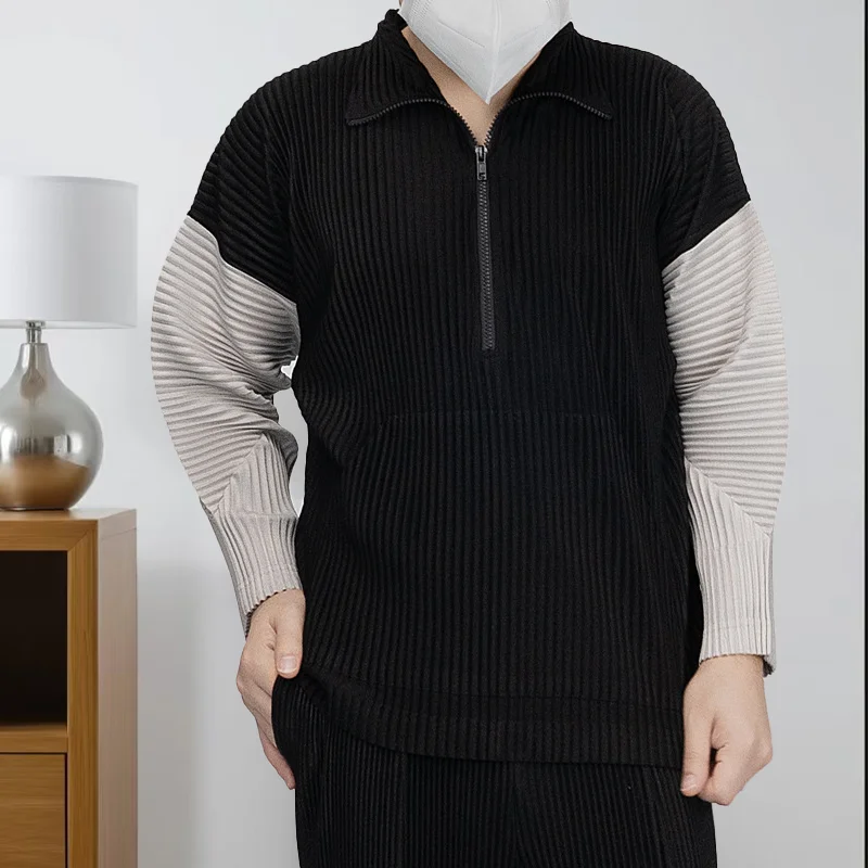 

Miyake Pleated Jacket Men's 2025 Spring and Fall New Jacket Pleated Japanese Original Tops Senior Sense of Men's Sweater T-shirt