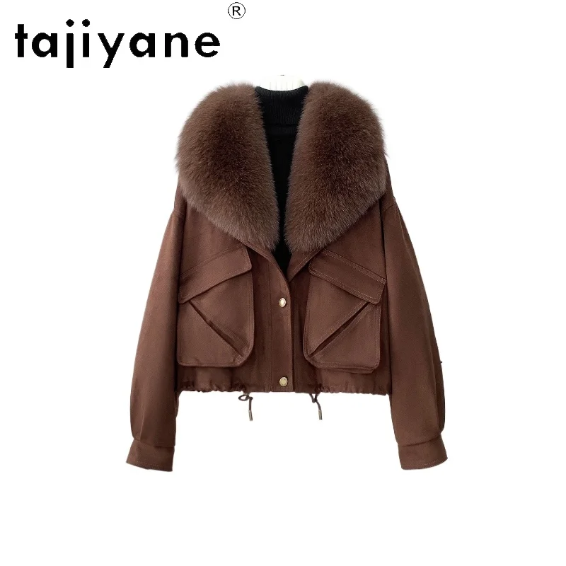 타지야네 구스 다운 코트 여성용 스타일리시 폭스 퍼 칼라 파카 재킷 따뜻한 여성용 재킷 겨울 여성 의류 2025 여성용 재킷