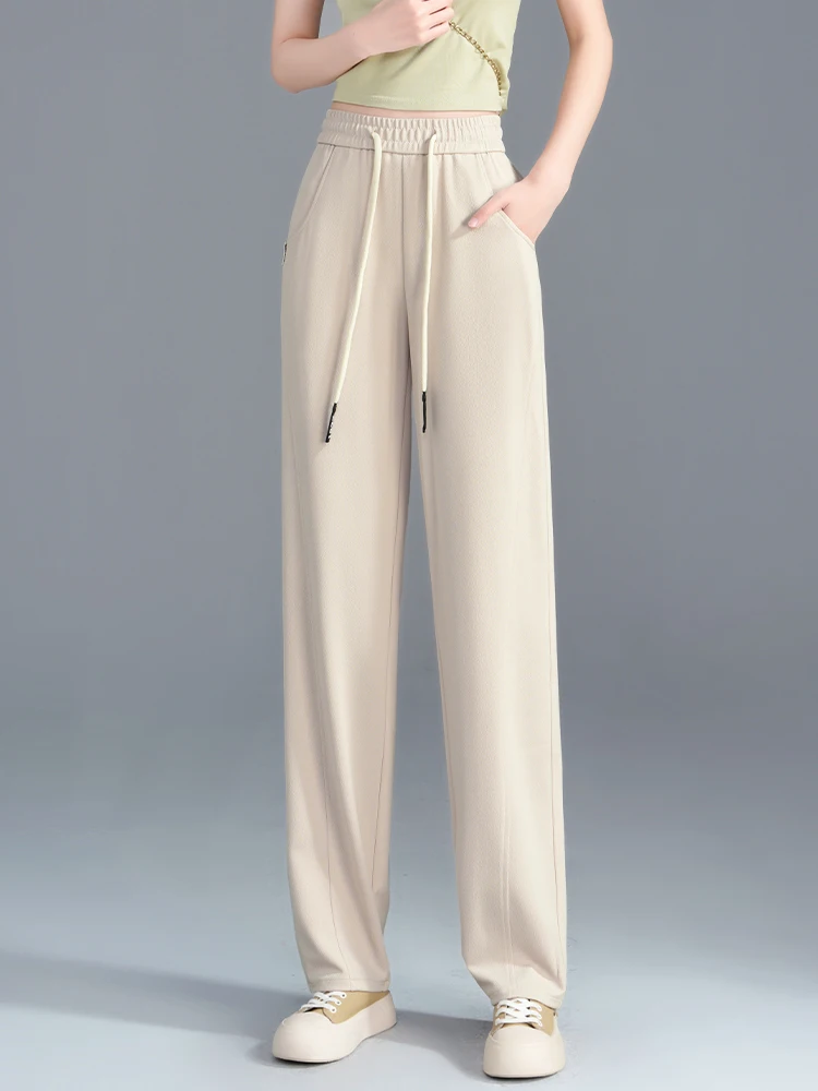 

Женские летние тонкие брюки с высокой талией, широкими штанинами и драпировкой, модные, узкого кроя, для отдыха