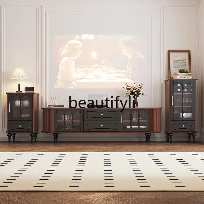 

Solid Wood Sideboard Wine Living Room Entryway Cabinet Storage Side Cabinet Vintage Style Storage Cabinet All Solid Wood