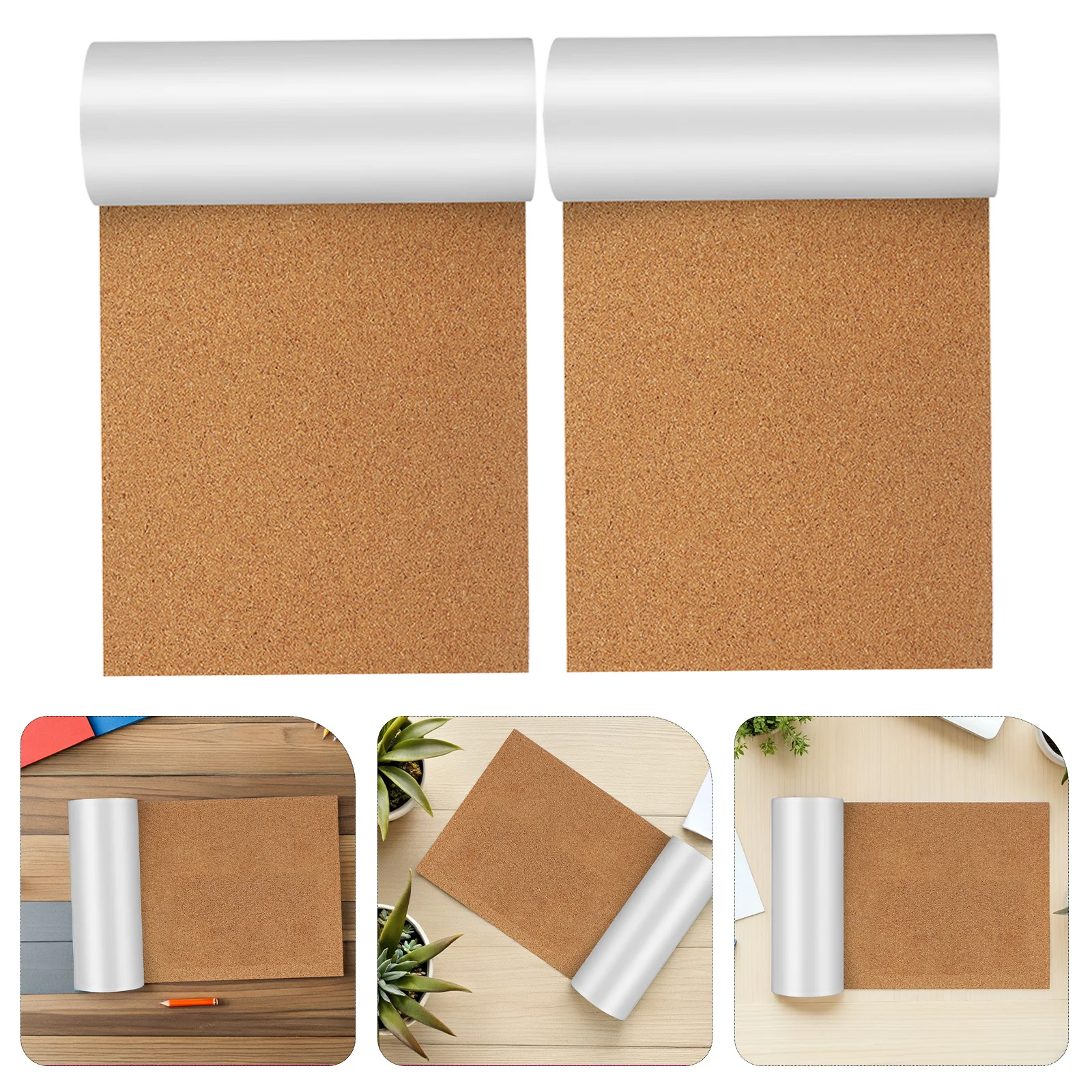

2 Rolls Bulletin Board Self- Adhesive Cork Boards Pads Peel and Stick with Back