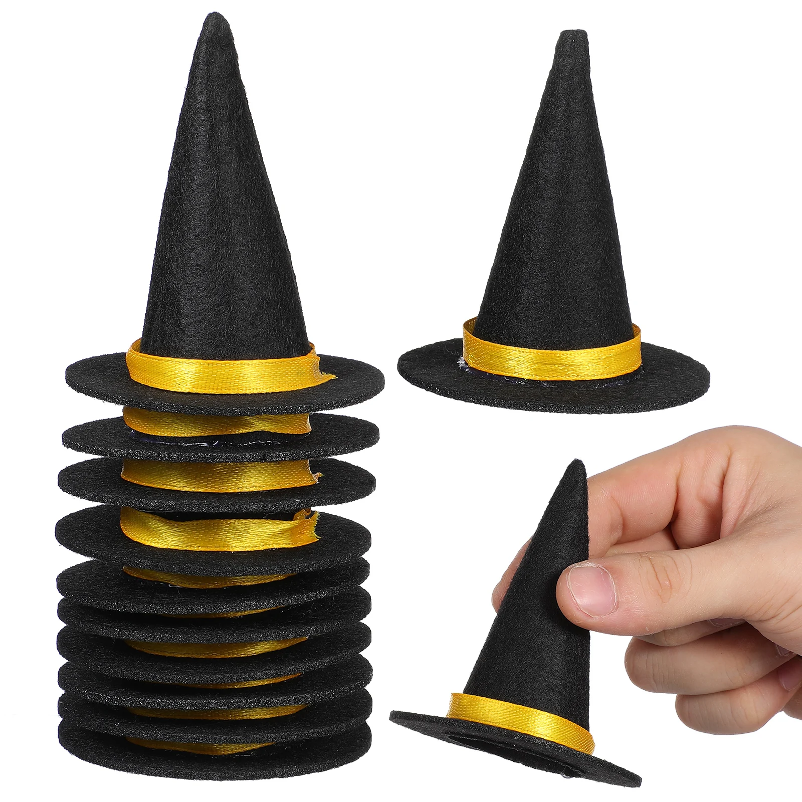 

12Pcs Small Witch Hat Wine Bottle Covers - Halloween Party Decoration Supplies for Coffee Shop Restaurant Home Use