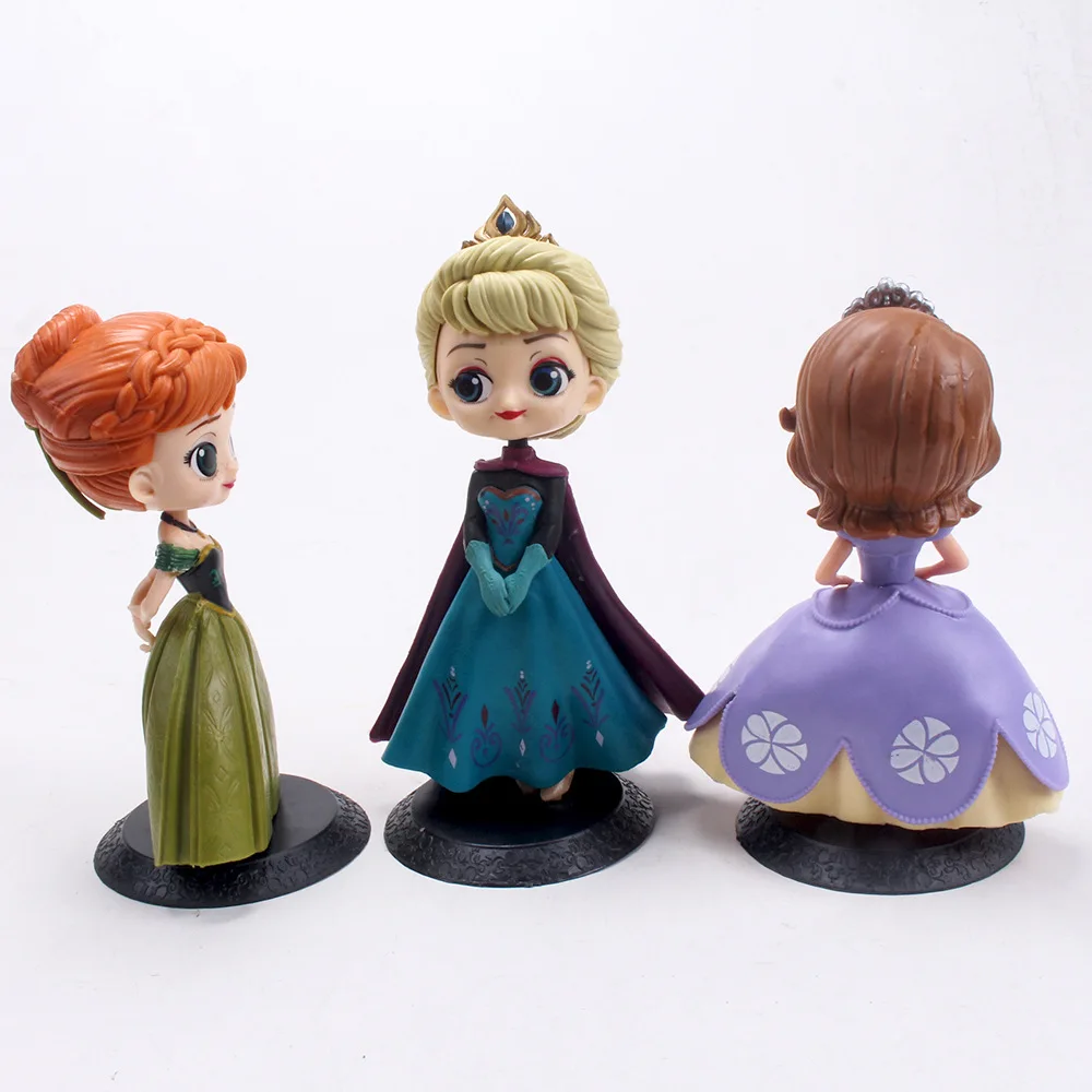 Disney Princess Frozen Elsa Anna Sofia Action Figure Handmade Model Hobby Charm Toys Kid Gift Collectible Ornament Tide Play