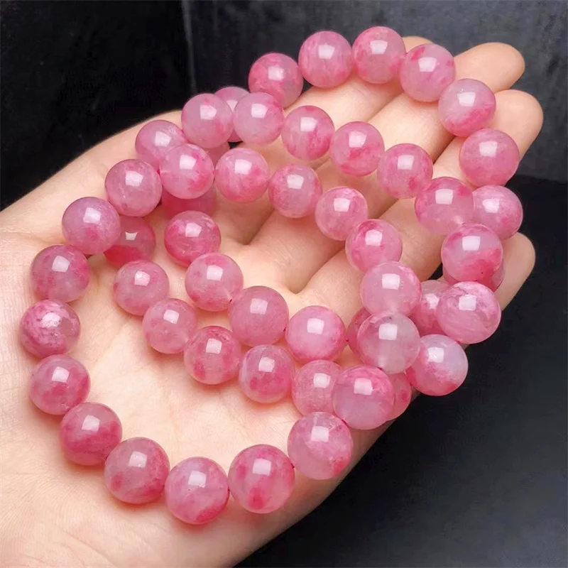 

Natural Rhodonite Bracelets Round Beads For Quartz Rhodochrosite Bracelet Women Girls Jewelry Gemstone Bracelets 1pcs