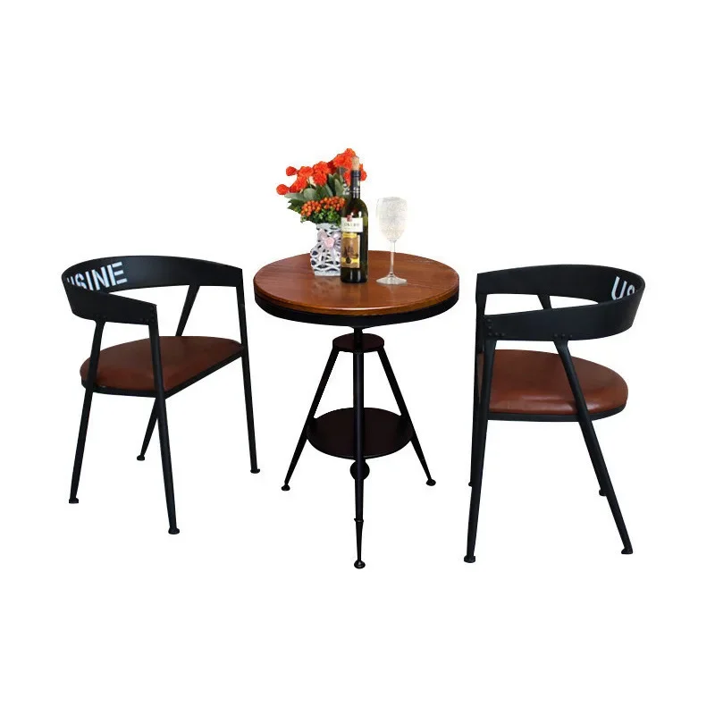 

Tables and chairs milk tea shop tavern tables and chairs retro industrial style wrought iron lifting dining table one table and