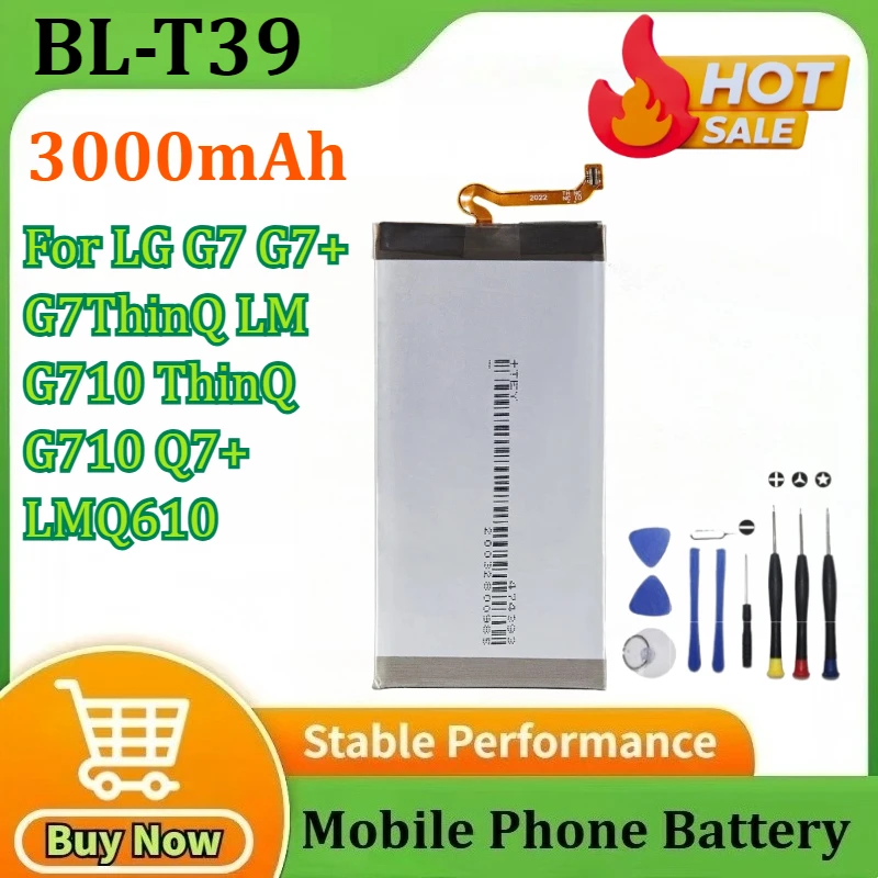 

BL-T39 3000mAh Battery for LG G7 G7+ G7ThinQ LM G710 ThinQ G710 Q7+ LMQ610 BL T39 Mobile Phone Batteries+Tools