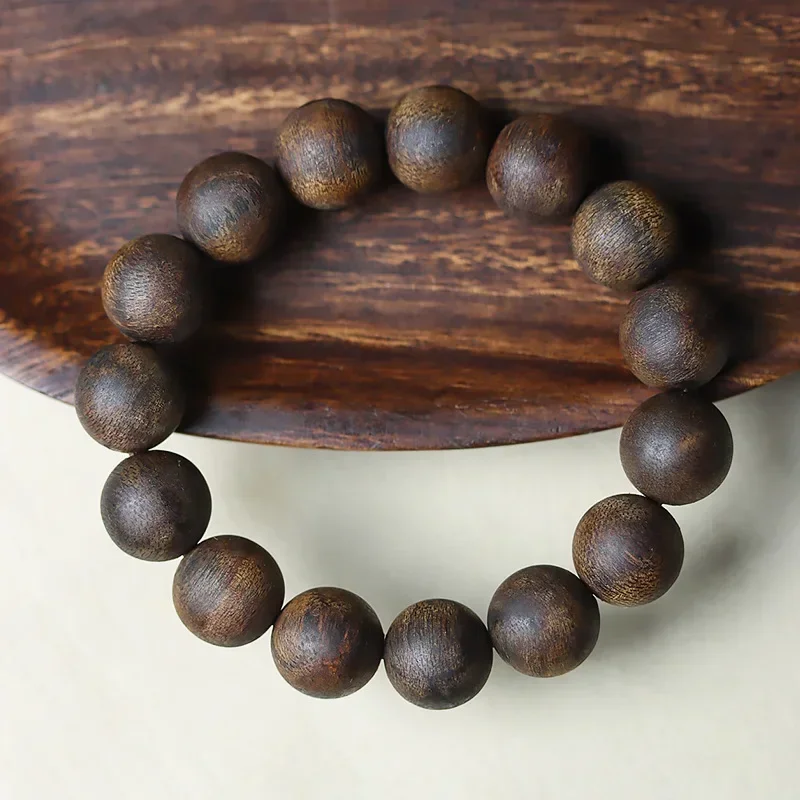 

Full Submerged Vietnam Nha Trang White Kyara Agarwood Bracelet Buddhist Prayer Beads Bracelet Men 20mm Eaglewood Bracelet