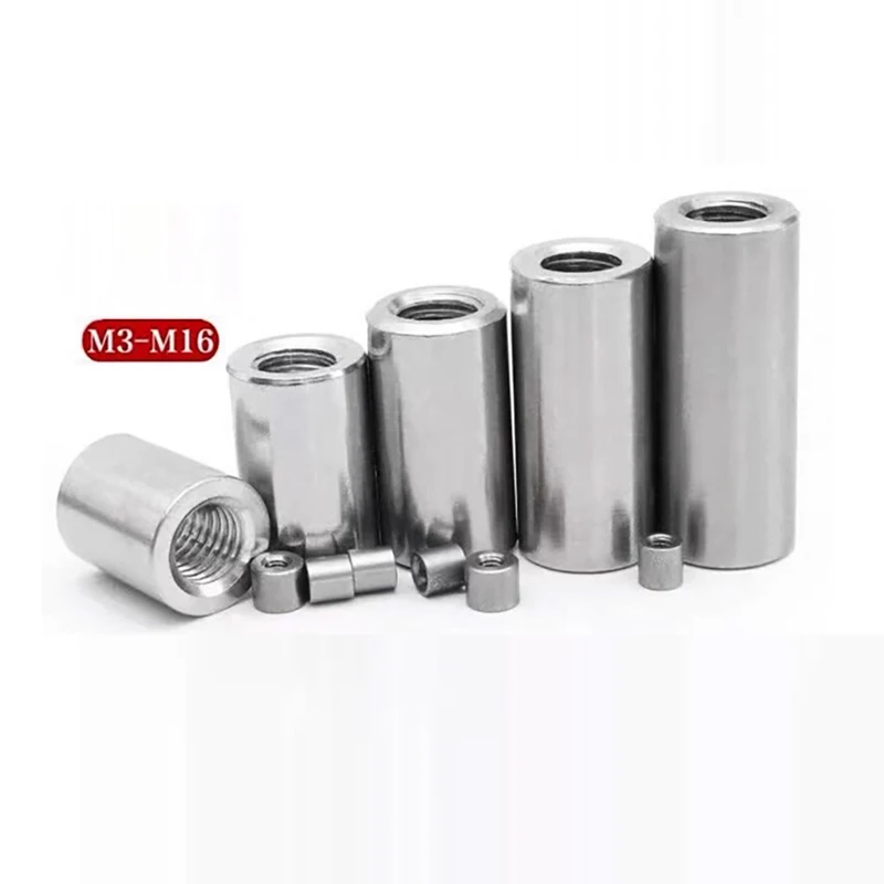 

M2 M2.5 M3 M4 M5 M6~M20 304 Stainless Steel Extension Thicken Round Column Joint Coupling Nut Cylindrical Connect Screw Nut