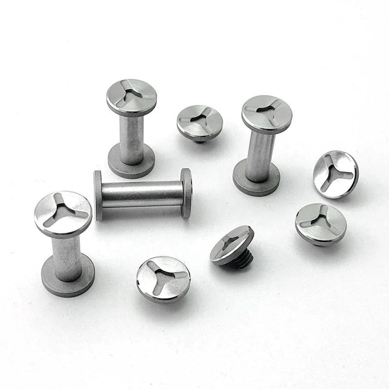 M4 Fastening Knife Handle Screw, aço inoxidável, parafuso do eixo, rebite de montagem de móveis, material DIY, 4 conjuntos