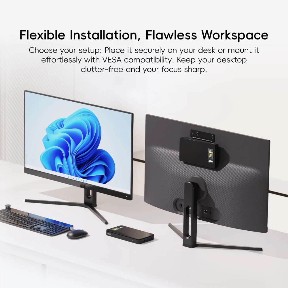 MeLE Overclock X2 Mini PC,N150 16GB 512GB Micro Desktop Computer, 4K Triple Display, All-in-one USB-C, USB3.2/WiFi/BT/Ethernet