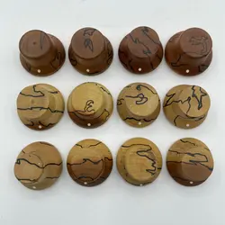 Solid Burl-Wood Guitar Knobs Electric Guitar&Bass Guitar Volume Control Cap Wooden Accessories Price for 4 Pieces