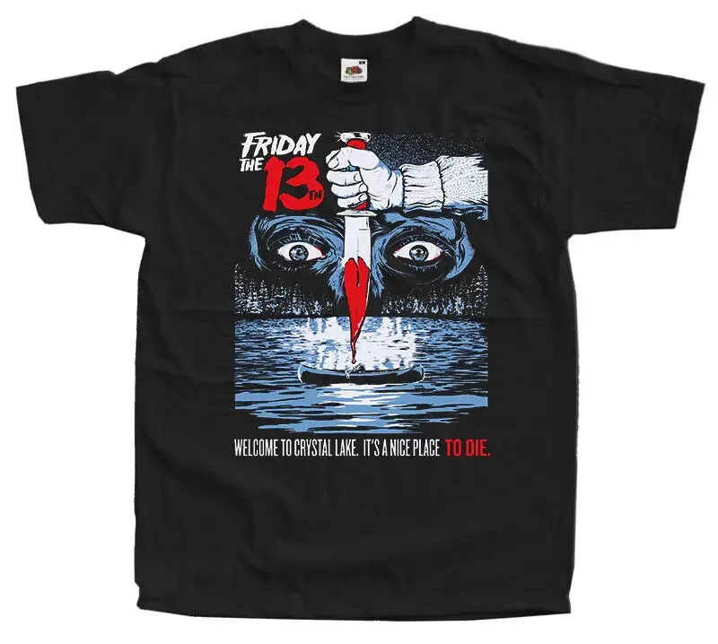 

Friday the 13th T SHIRT TEE v6 Horror Movie Poster BLACK all sizes S to 5XL