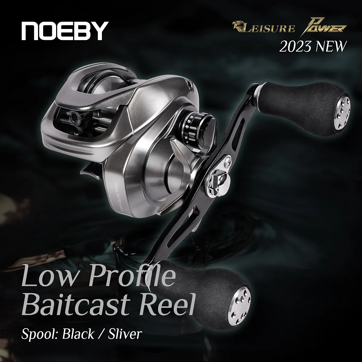 

Noeby Baitcasting Reel 6.6:1 Low Profile Max Drag 13kg 6BB+1RB Brass Gear Aluminum Spool Carbon Fiber Star Drag Fishing Coil