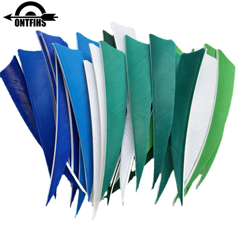 100Pcs ONTFIHS 4INCH Shield Archery Arrow Feathers Fletching Hunting Accessories For Arrow Right Wing